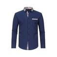 thumbnail image 1 of Fancifize Mens Dress Shirts Regular Fit Long Sleeve Business Dress Shirts for Men Color Block Wrinkle-Free Casual Button Up Shirts, 1 of 8