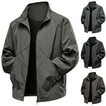 Fancifize Mens Lightweight Rain Jacket Long Sleeve Lapel Waterproof Windbreaker Jacket Casual Loose Fall Fashion Hiking Travel Coat Outwear