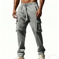 thumbnail image 1 of Fancifize Mens Soft Fleece Sweatpant Elastic Waist Drawsting Cargo Joggers Pants Casual Athletic Running Clothes with Pocket, 1 of 5
