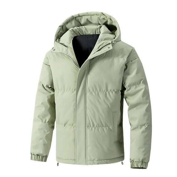 Fancifize Mens Winter Coat Warm Winter Puffer Jacket Thicken Insulated Windproof Hooded Down Quilted Coat Outerwear Casual Long Sleeve Parka Coat for Men