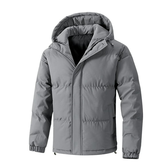 Fancifize Mens Winter Coat Warm Winter Puffer Jacket Thicken Insulated Windproof Hooded Down Quilted Coat Outerwear Casual Long Sleeve Parka Coat for Men