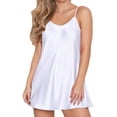 thumbnail image 1 of Fancifize Nightgown for Women Satin Sleepwear V Neck Loose Nightshirt Silk Slip Dress Sleeveless Nightdress Soft Casual Loungewear, 1 of 5