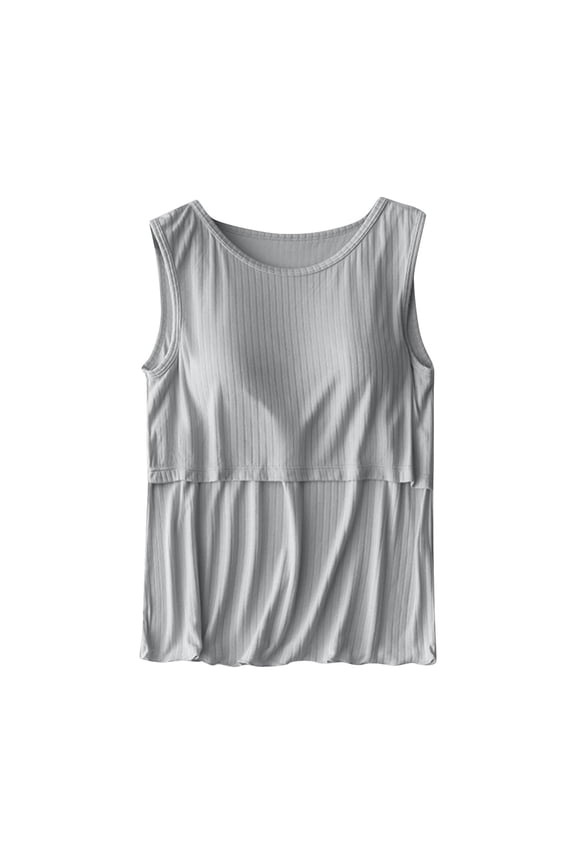 Nursing Tops Summer Breastfeeding Tank Tops Women Sleeveless Casual Crew Neck Shirts Womens Nuring Tank Tops