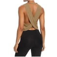 thumbnail image 1 of Fancifize Open Back Workout Shirts for Women Crewnecek Cropped Yoga Tank Tops Backless Sleeveless Tshirts, 1 of 6