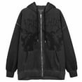 thumbnail image 1 of Fancifize Oversized Y2K Zip Up Hoodie for Women Causal Gothic Graphic Long Sleeve Hooded Sweatshirt Fall Fashion Streetwear Jackets Halloween with Pocket, 1 of 2