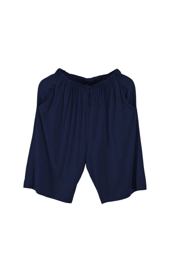 Pajama Shorts for Women Elastic High Waist Straight Leg Short Pants Casual Lightweight Pj Shorts