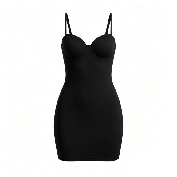Fancifize Plus Size Bodysuit for Women Mid Thigh Body Shaper Sleeveless Shapewear Cozy Soft Underwear,3XL,Black