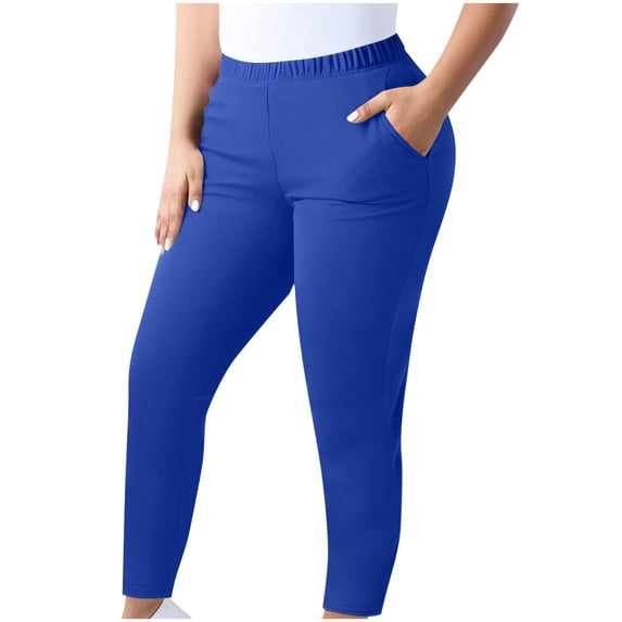 Fancifize Plus Size Leggings for Women Soft Elastic Waisted Yoga Pants Workout Running Trousers with Pockets