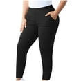 thumbnail image 1 of Fancifize Plus Size Leggings for Women Soft Elastic Waisted Yoga Pants Workout Running Trousers with Pockets, 1 of 4