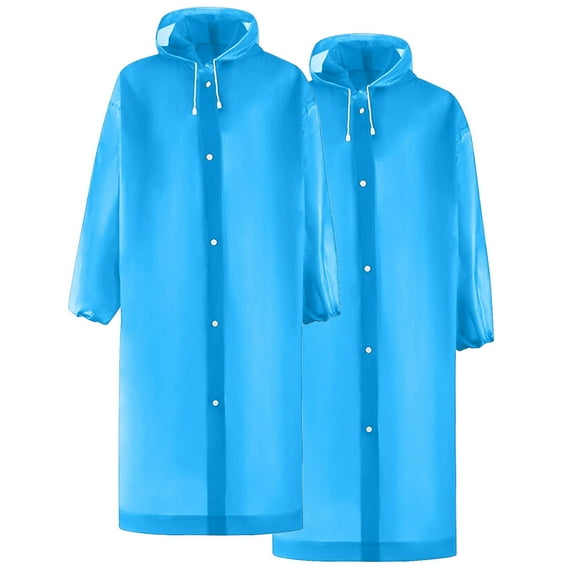 Fancifize Rain Ponchos for Adults Reusable Hooded Drawstring Raincoat Waterproof Rain Gear for Men and Women