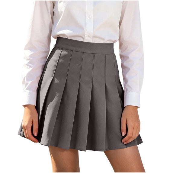 Fancifize School Uniform Pleated Skirts for Girls, High Waist Chino Skirt with Built-in Shorts, Trendy Preppy Look Skorts
