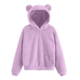 thumbnail image 1 of Fancifize Sherpa Fleece Warm Hoodie for Girls Teens Fuzzy Long Sleeve Winter Hooded Sweatshirt with Pockets 5-15 Years, 1 of 7