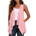 thumbnail image 1 of Fancifize Sleeveless Cardigan for Women Open Front Irregular Hem Lightweight Casual Long Vest with Pockets, 1 of 6