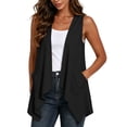thumbnail image 1 of Fancifize Sleeveless Cardigan for Women Open Front Irregular Hem Lightweight Casual Long Vest with Pockets, 1 of 6