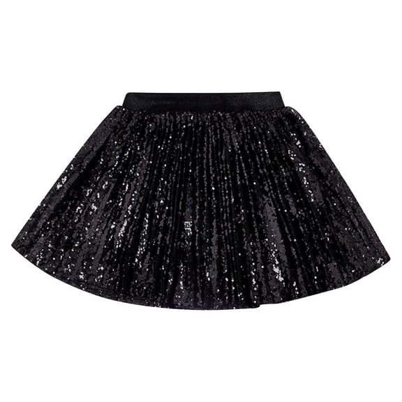 Fancifize Sparkly Sequin Skirt for Girls Toddler & Kids Elastic Waistband A-Line Sparlky Mini Skirt with Lining Glitter Shiny Skirts for Dance Party 2-12Y