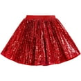 thumbnail image 1 of Fancifize Sparkly Sequin Skirt for Girls Toddler & Kids Elastic Waistband A-Line Sparlky Mini Skirt with Lining Glitter Shiny Skirts for Dance Party 2-12Y, 1 of 3