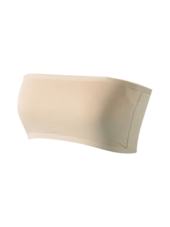 Strapless Bras for Girls Bandeau Seamless Tube Top Bra Casual Wireless Stretchy Bralettes Comfortable Soft Underwear 8-14 Years