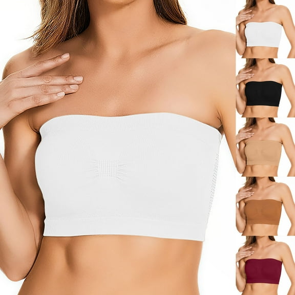 Fancifize Strapless Bras for Women Push Up Underwire Bra Full Coverage Seamless Everyday Bra Comfortable Padded Bralette Underwear