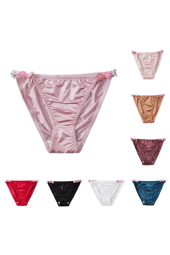 String Underwear for Women Low Rise Bikini Panties Breathable Stretch Briefs Size S
