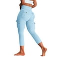 thumbnail image 1 of Fancifize Summer Capri Leggings for Women, High Waisted Yoga Pants with Pockets Running Workout Capri Leggings Tummy Control Workout Pants, 1 of 6