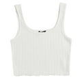 thumbnail image 1 of Fancifize Summer Women's Basic Solid Cami Crop Tank Top U Neck Longline Sports Bras for Women Workout Crop Top Camisole Tank Top, 1 of 9