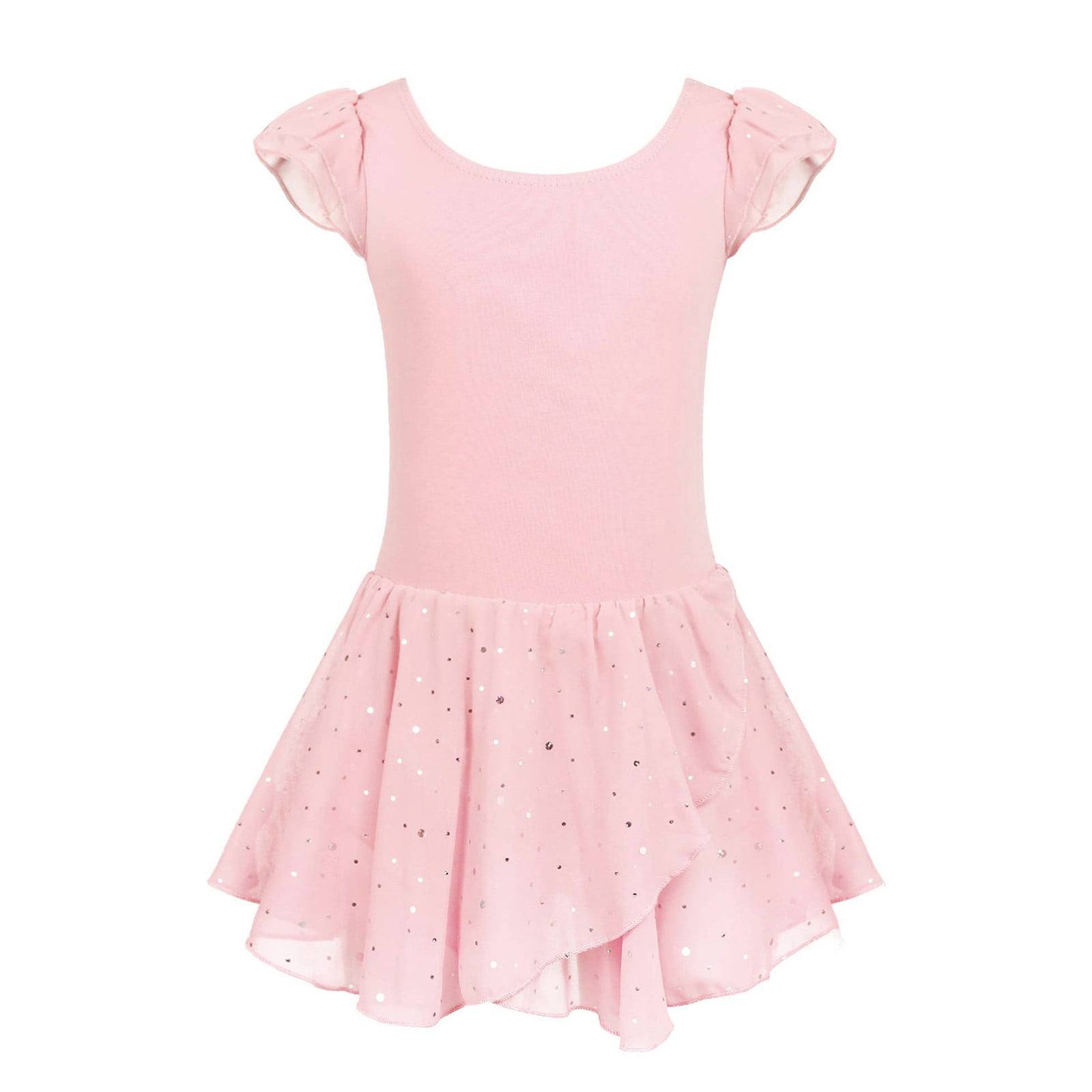 Comfyouth Girls Sparkly Ballet Dress With Tutu & Ruffle Sleeves - Dance Costume For Toddlers & Kids