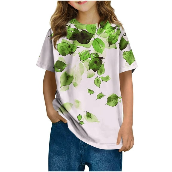 Fancifize Unisex Floral T-Shirt Vintage Botanical Print Summer Top Short Sleeve Cute Tshirt for Boys & Girls Ages 3-14Y
