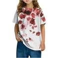 thumbnail image 1 of Fancifize Unisex Floral T-Shirt Vintage Botanical Print Summer Top Short Sleeve Cute Tshirt for Boys & Girls Ages 3-14Y, 1 of 6