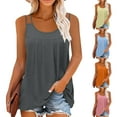 thumbnail image 1 of Fancifize Summer Tank Tops for Women Pleated Double Strap Camisole Loose Fit Casual Scoop Neck Sleeveless Shirts, 1 of 8