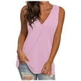 thumbnail image 1 of Fancifize Tank Top Women Casual Loose Fit Solid Color Basic Tops Soft Summer V Neck Sleeveless Tops Shirts Outfits Clothes, 1 of 3