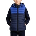 thumbnail image 1 of Fancifize Teens Boys Full Zip Puffer Vest, Stand Collar Hooded Sleeveless Jacket, Kids Color Block Outerwear with Pockets, 1 of 6