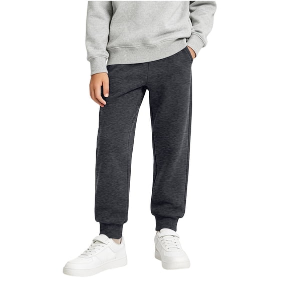 Fancifize Teens Boys Sweatpants with Pockets, Casual Loose Jooger Pants, Fall Workout Cotton Trousers 4-16 Years,Dark Gray