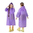 thumbnail image 1 of Fancifize Teens Rain Jacket Waterproof Hiking Long Raincoat for Girls Kids Outdoor Hooded Outerwear 3-14 Years,Purple, 1 of 6