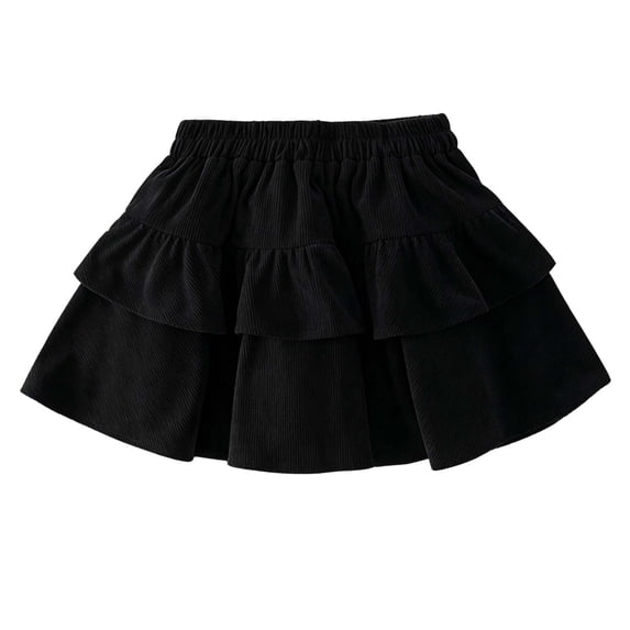 Fancifize Tiered Short Skirt for Girls Elastic High Waist A Line Flowy Preppy Skirts 3-14 Years