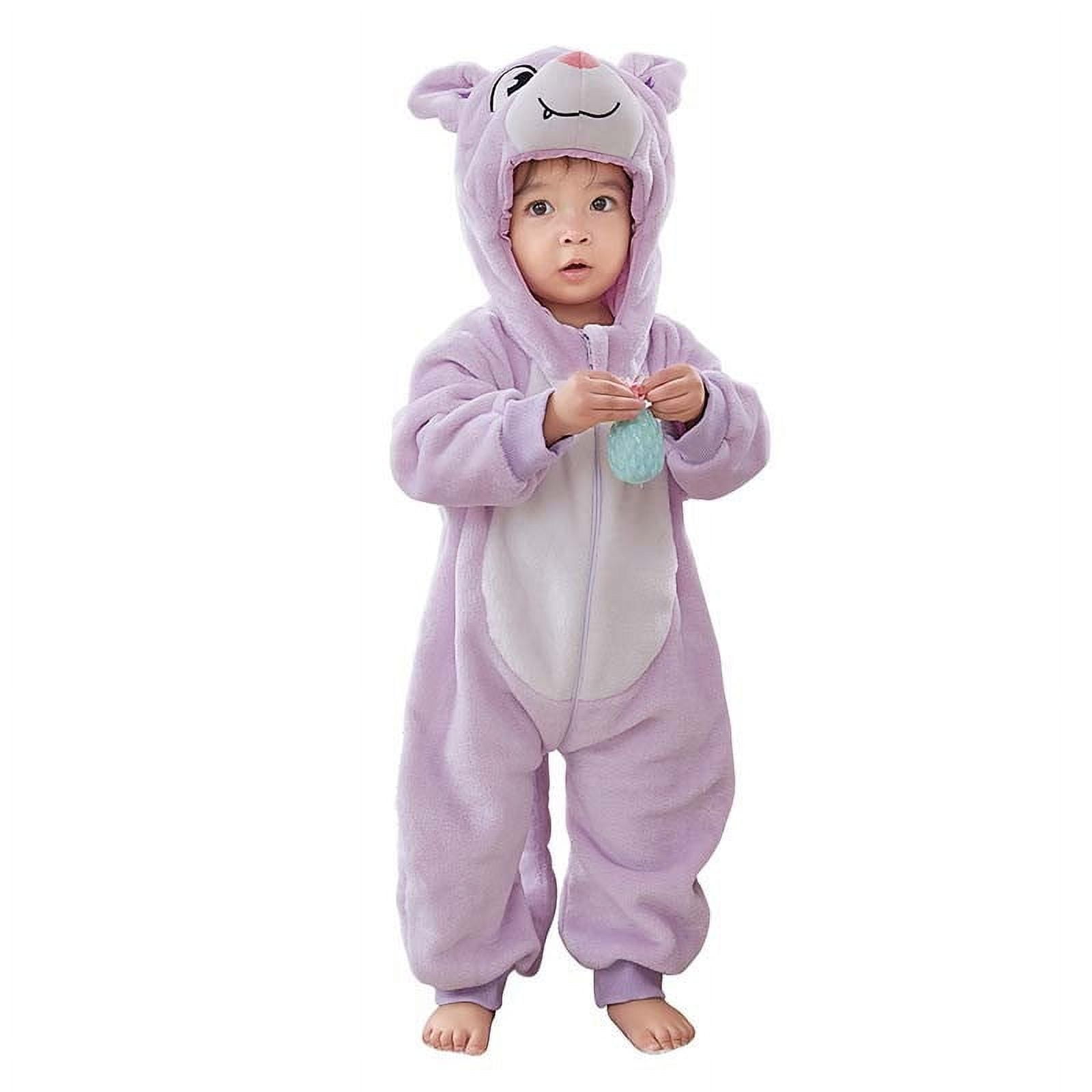 New Baby Boy Winter Dress In Fleece Stuff With Hoodie Style #96 In Purple Color main image 0
