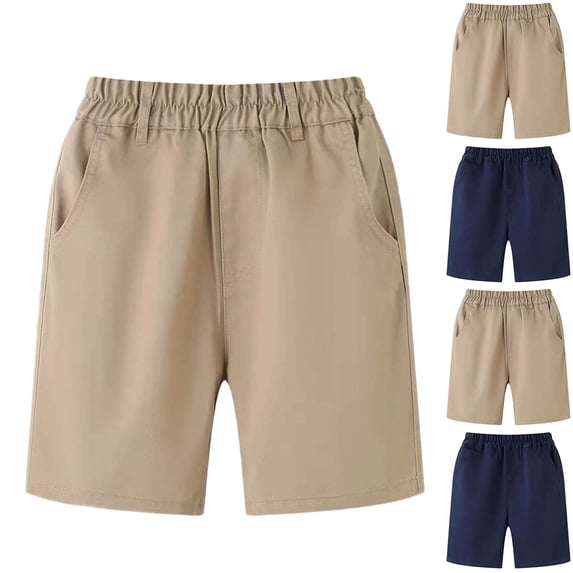 Fancifize Uniform Shorts for Girls Wide Leg Elastic Waist Athletic Shorts School Uniform Basic Clothes with Pockets 5-15 Years