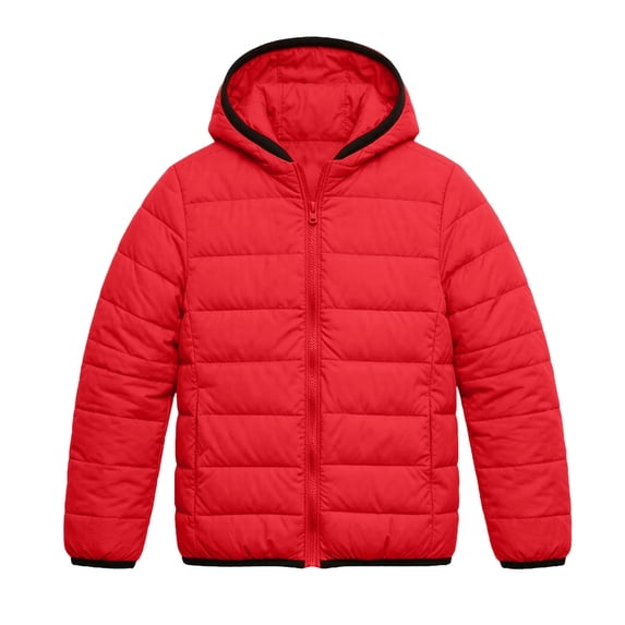 Fancifize Windproof Hoode Puffer Coat for Boys, Long Sleeve Zipper Quilted Jacket, Boy's Winter Warm Outerwear 1-12 Years