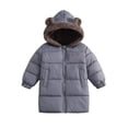 thumbnail image 1 of Fancifize Winter Warm Puffer Coat for Girls, Sherpa Fleece Lined Fuzzy Hooded Jacket Outerwear with Pockets 1-10 Years, Black, 1 of 5