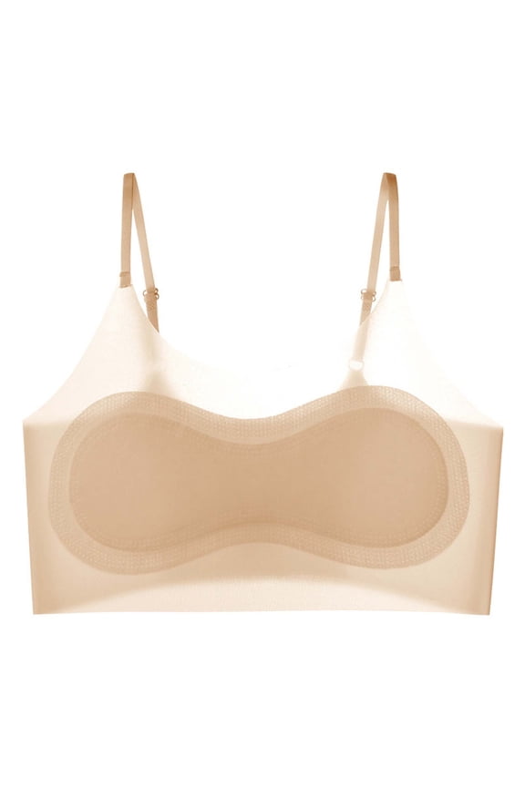 Wireless Ice Silk Bra for Girls Kids No Underwire Seamless Bralettes with Adjustable Straps