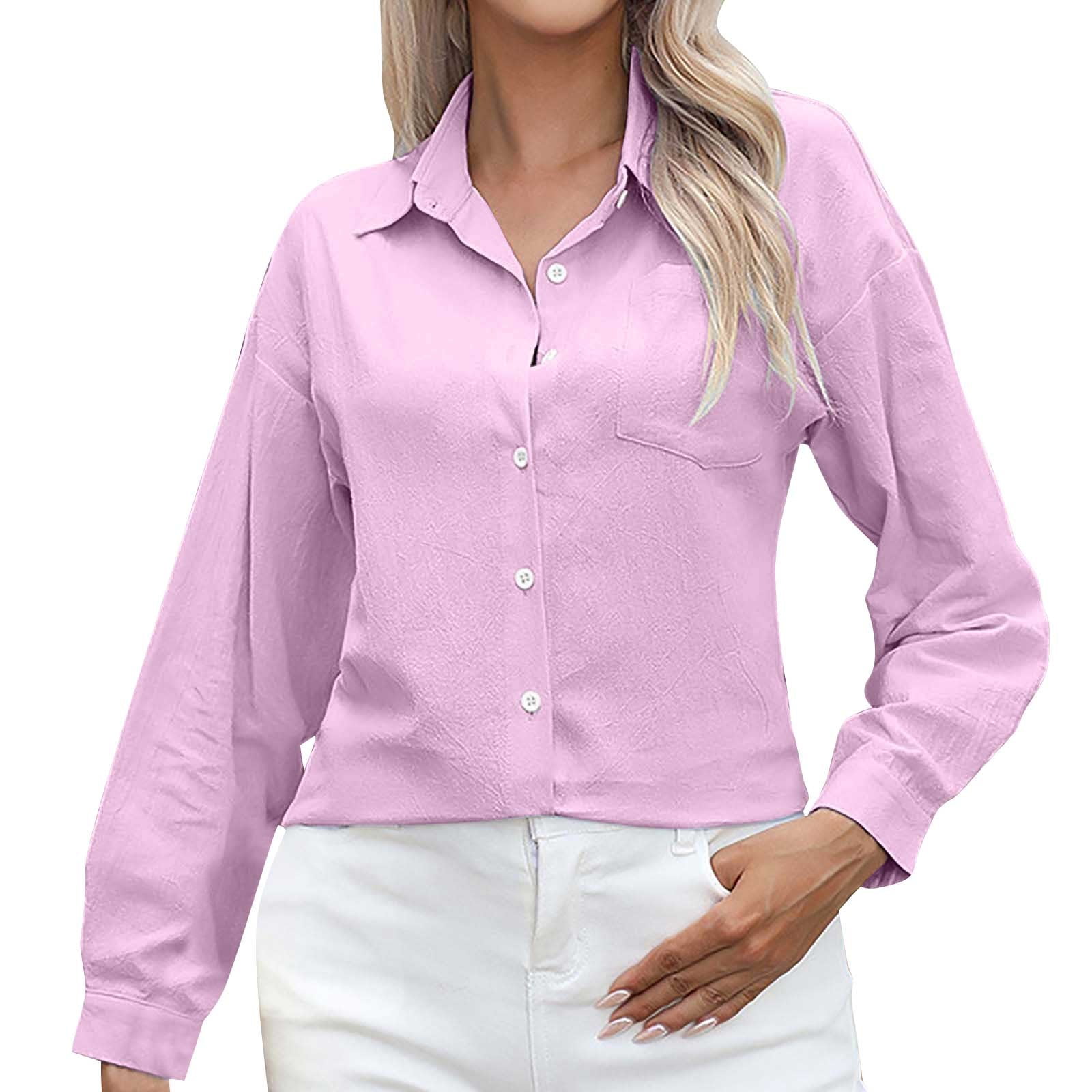 Fancifize Women Button Down Dress Shirts Long Sleeve Work Office Blouse ...