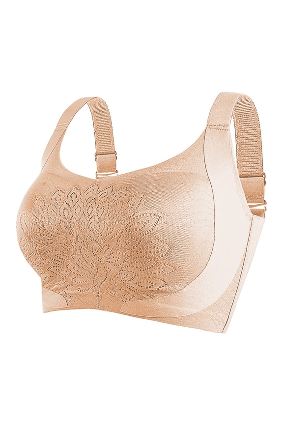 Women Minimizer Bras Full Coverage Wirefree Bra Wide Side Slimming Reduce Bust Daily Use