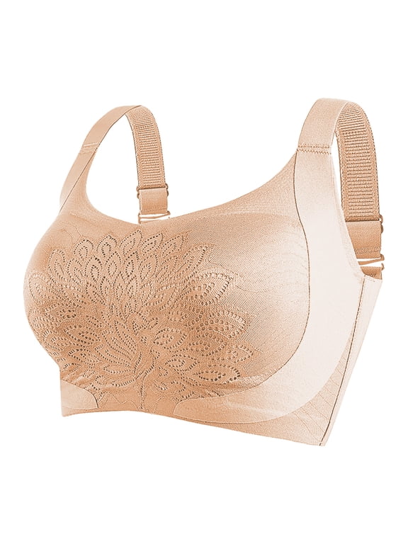 Women Minimizer Bras Full Coverage Wirefree Bra Wide Side Slimming Reduce Bust Daily Use