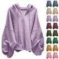 thumbnail image 1 of Fancifize Women Oversized Long Sleeve Hoodies Sweatshirts V Neck Loose Fit Pullover Top Fall Y2K Trendy Outfits, 1 of 4