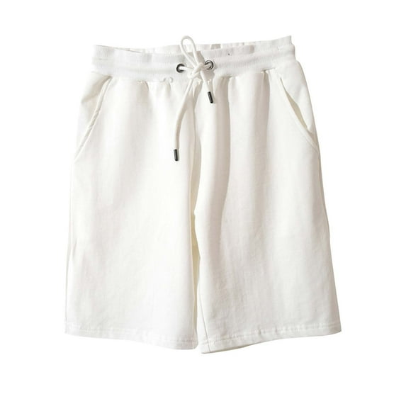 Fancifize Women Plus Size Sweat Shorts Breathable Casual Summer Drawstring Lounge Shorts Athletic Running Workout Essentials XXXL,White