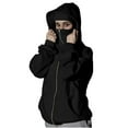 thumbnail image 1 of Fancifize Women's Balaclava Hoodie Zip Up Fleece Jacket Long Sleeve Double Sweatshirt Lightweight Casual Athletic Coat Outwear with Mask, 1 of 5