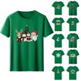 thumbnail image 1 of Fancifize Women's Christmas Graphic T Shirts Crewneck Short Sleeve Xmas Print Tee Cute Trendy Holiday Tops,Green, 1 of 4