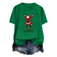 thumbnail image 1 of Fancifize Women's Christmas Graphic T Shirts Crewneck Short Sleeve Xmas Print Tee Cute Trendy Holiday Tops,Green, 1 of 4