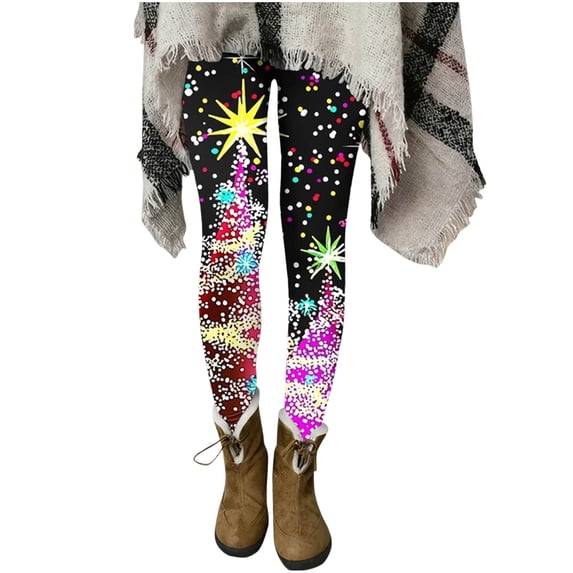 Fancifize Women's Christmas Leggings High Waist Stretch Slim Yoga Pants Xmas Holiday Wokrout Trousers