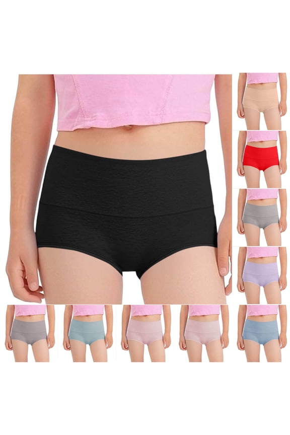 Women's Cotton Panties Casual Elastic Mid Rise Underwear Breathable Seamless Hip Lift Brief