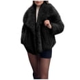 thumbnail image 1 of Fancifize Women's Faux Fur Coat Trendy Open Front Warm Jacket Casual Loose Long Sleeve Lapel Winter Coats Outerwear, 1 of 5